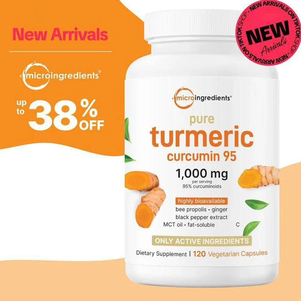 Turmeric Curcumin - 1,000mg | Curcuminoids with Black Pepper & MCT Oil